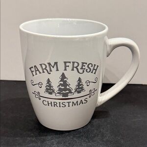 Farm Fresh Christmas & Fresh Picked Mistletoe White Holiday Winter coffee Mug